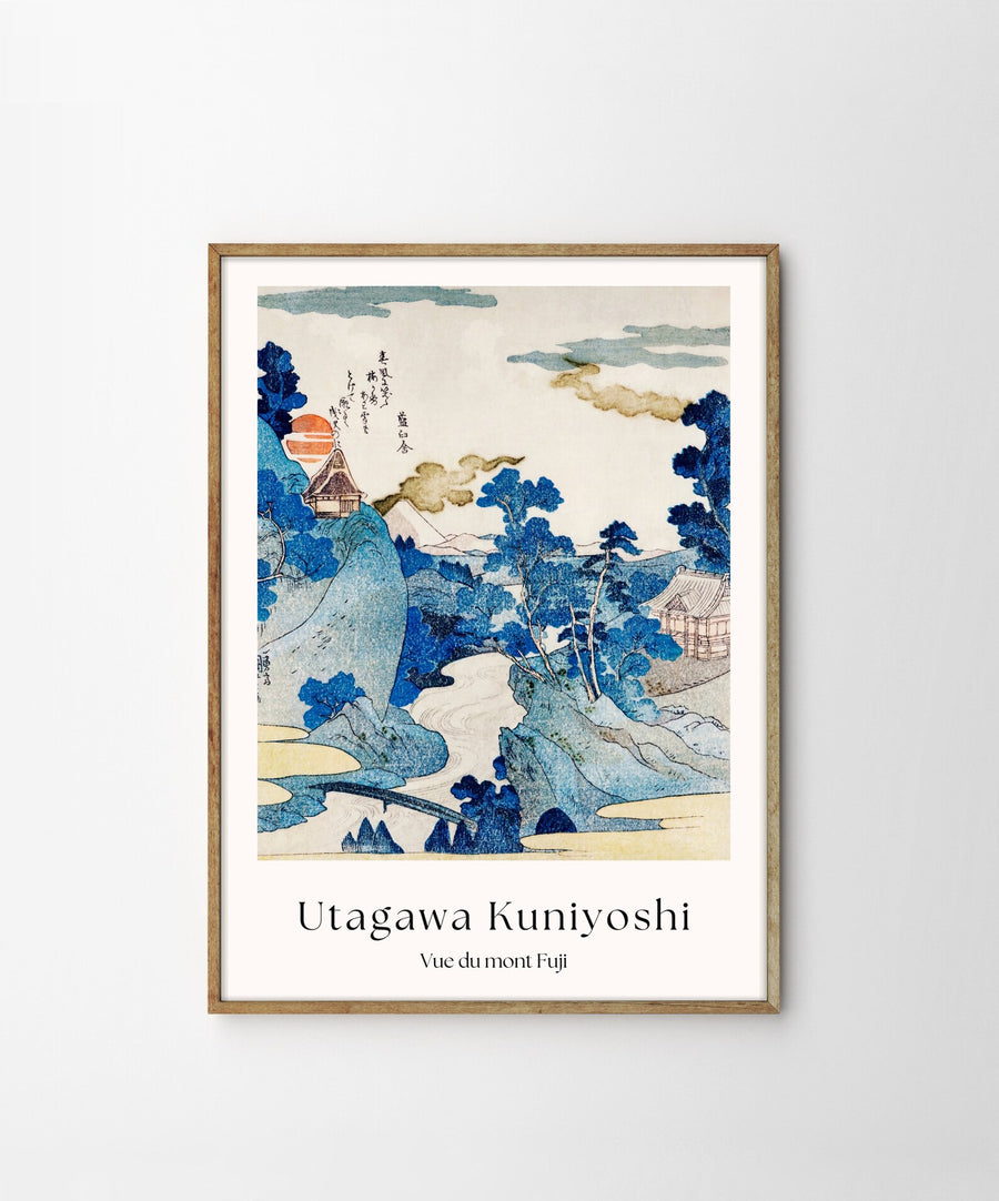 Utagawa Kuniyoshi, Vue du Mont Fuji (avec nom)