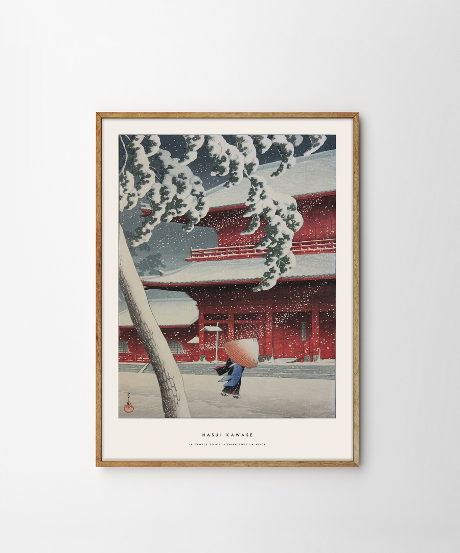 Hasui Kawase, Le temple Zojoji à Shiba sous la neige